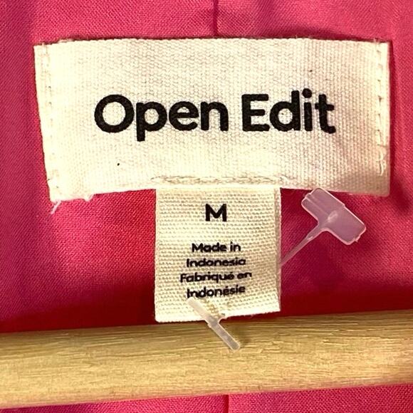 Open Edit Linen Blend Blazer Womens M‎ Pink Summer Office Casual Preppy Pinkcore - Picture 5 of 9